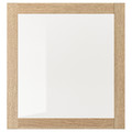 SINDVIK Glass door, white stained oak effect, clear glass, 60x64 cm