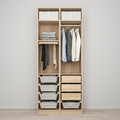 PAX / FORSAND Wardrobe combination, white stained oak effect, 100x60x236 cm