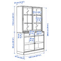 TONSTAD Storage comb w sliding glass doors, oak veneer/clear glass, 121x47x201 cm