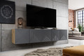 Wall-Mounted TV Cabinet Asha 200 cm, artisan/rivier stone mat