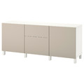 BESTÅ Storage combination with drawers, white Lappviken/Stubbarp, light grey/beige, 180x42x74 cm