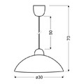 Pendant Lamp Lakonia 1 x 60W E27, white