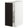 METOD Base cabinet/pull-out int fittings, white/Kungsbacka anthracite, 30x60 cm