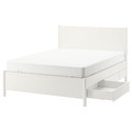 TONSTAD Bed frame with storage, off-white/Lönset, 160x200 cm