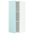 METOD Wall cabinet with shelves, white Järsta/high-gloss light turquoise, 40x100 cm