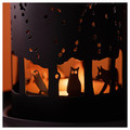 HÖSTAGILLE Tealight holder, black/copper-colour, 14 cm