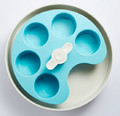 Spin Interactive Slow Feed Bowl for Dogs - Palette/Spin, white-blue