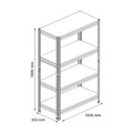 GoodHome Metal Shelving Unit Rand 180 x 166 x 60 cm 4 Shelves 300 kg