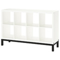 KALLAX Shelving unit with underframe, white/black, 147x94 cm