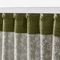 TRYSTÄVMAL Curtains, 1 pair, green/white, 145x300 cm