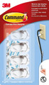 3M Command Transparent Medium Cord Clips, Pack of 4