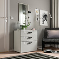 SMÅSTAD / PLATSA Chest of 3 drawers, white/grey, 60x42x63 cm