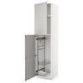 METOD High cabinet with cleaning interior, white/Lerhyttan light grey, 60x60x240 cm