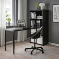 KALLAX / LAGKAPTEN Workstation, black/black-brown, 77x179x147 cm