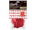 Fringe Deco Curtain 100x200cm Hearts, metallic red