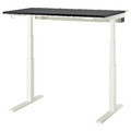 MITTZON Desk sit/stand, electric black stained ash veneer/white, 120x80 cm