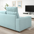 VIMLE 3-seat sofa, with headrest with wide armrests/Saxemara light blue
