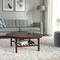 LISTERBY Coffee table, dark brown beech veneer, 90 cm