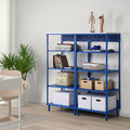 PLATSA Open shelving unit, blue, 120x42x133 cm