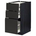 METOD / MAXIMERA Base cb 3 frnts/2 low/1 md/1 hi drw, black/Upplöv matt anthracite, 40x60 cm