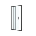 GoodHome Shower Sliding Door Ledava 120 cm, matt black/transparent