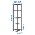 JOSTEIN Shelving unit, in/outdoor/metal white, 41x40x180 cm