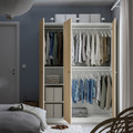 PAX / FORSAND Wardrobe combination, white/white stained oak effect, 150x60x201 cm