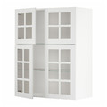 METOD Wall cabinet w shelves/4 glass drs, white/Stensund white, 80x100 cm