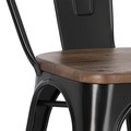 Metal Chair Paris Wood, black