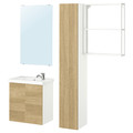 ENHET Bathroom, white/oak effect, 64x33x65 cm