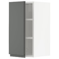 METOD Wall cabinet with shelves, white/Voxtorp dark grey, 30x60 cm