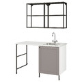 ENHET Storage combination for laundry, anthracite/grey frame, 139x63.5x87.5 cm