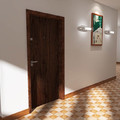 Flat Entrance Door Dominos 90, right, natural walnut