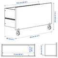 BILLY Drawer, white/with castors, 80x28x43 cm