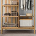 NORDKISA Open wardrobe with sliding door, bamboo, 120x186 cm