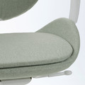 HATTEFJÄLL Office chair with armrests, Gunnared light green/white