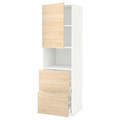 METOD / MAXIMERA Hi cab f micro w door/2 drawers, white/Askersund light ash effect, 60x60x200 cm