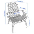 BROBOCK / BJÖRKTRAST Armchair with cushion, rattan white/black