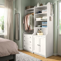 HAUGA Storage combination, white, 139x46x199 cm