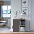 EKET Cabinet combination with feet, dark grey dark grey/grey-green, 70x35x72 cm