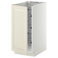 METOD Base cabinet with wire baskets, white/Bodbyn off-white, 40x60 cm