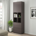 EKET Storage combination with feet, dark grey, 70x35x212 cm