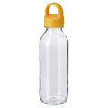 FORMSKÖN Water bottle, clear glass/yellow, 0.5 l