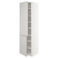 METOD High cabinet with shelves/2 doors, white/Lerhyttan light grey, 60x60x220 cm