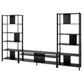 JÄTTESTA TV storage combination, black, 320x40x194 cm