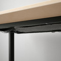 BEKANT Desk, white stained oak veneer, black, 140x60 cm