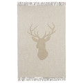 HEMMAVE Blanket, beige/deer pattern, 120x180 cm