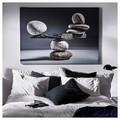 BJÖRKSTA Picture with frame, balanced rocks/aluminium-colour, 140x100 cm
