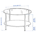 VITTSJÖ Coffee table, black-brown, glass, 75 cm