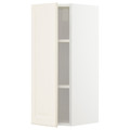 METOD Wall cabinet with shelves, white/Bodbyn off-white, 30x80 cm